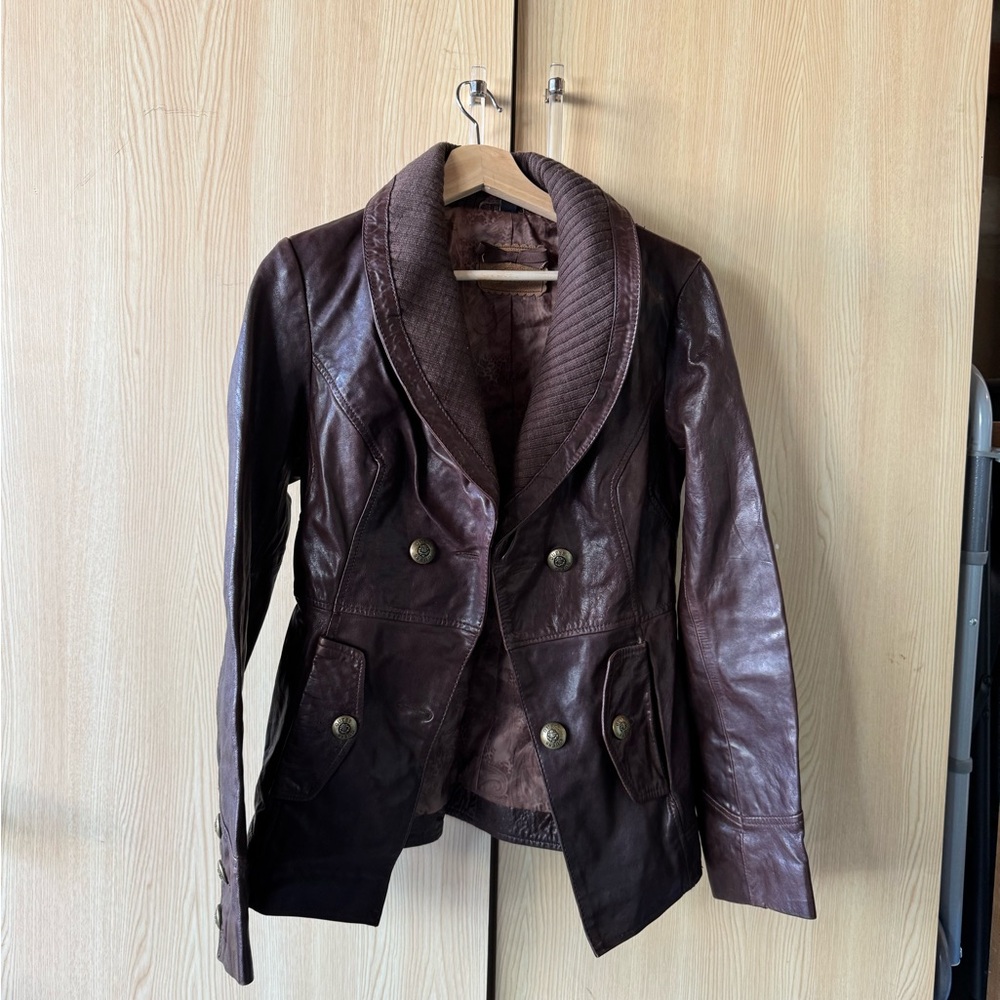 NWOT Guess Women's Brown Leather Jacket